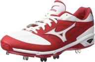 👟 performance-enhancing mizuno dominant baseball shoes for men: white black athletic footwear логотип