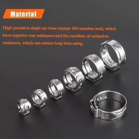 img 3 attached to 🔧 100 Pieces 6-21mm 304 Stainless Steel Single Ear Hose Clamps with Pincers Kit - HELIFOUNER