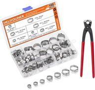 🔧 100 pieces 6-21mm 304 stainless steel single ear hose clamps with pincers kit - helifouner logo