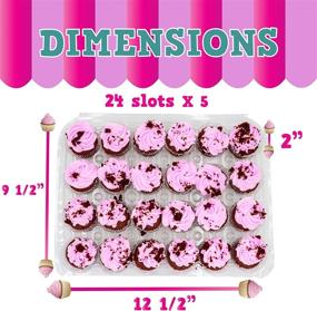 img 2 attached to Set of 5 High Dome Lid Mini Cupcake Containers - 24 Compartment Disposable Plastic Cupcake Boxes for Transporting Small Cupcakes with Tall Icing