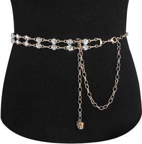 img 1 attached to Glamorstar Double Crystal Silver 41 3IN Women's Accessories and Belts