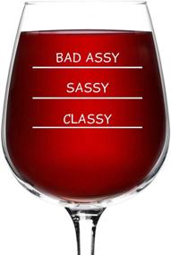 img 2 attached to 🍷 Classy Sassy Bad Assy Funny Novelty Wine Glass - Perfect Gift for Mom, Women, Friends, or Her - 12.75 oz. - Made in USA