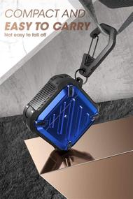 img 1 attached to 🔵 Прочный защитный чехол с карабином для Apple Airpods 1-го и 2-го поколения - SUPCASE Unicorn Beetle Pro Series (синий)