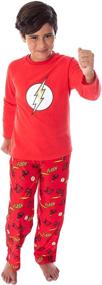 img 4 attached to 🔥 The Flash Superhero Fleece Long Sleeve Raglan Shirt and Pant 2 Piece Kids Pajama Set - DC Comics Boys'