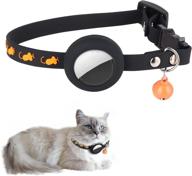 🔍 lordtec airtag cat collar: anti-lost adjustable silicone pet collar for cats with bell and mouse pattern logo