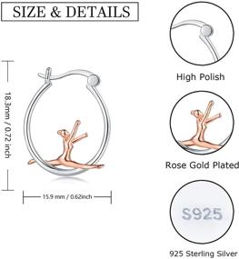 img 1 attached to 925 Sterling Silver Ballerina Hoop Earrings Women