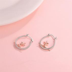 img 2 attached to 925 Sterling Silver Ballerina Hoop Earrings Women