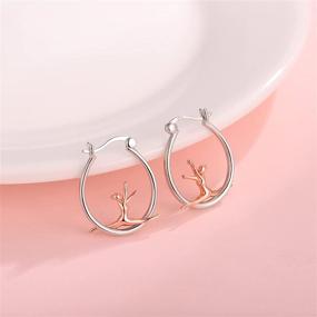 img 3 attached to 925 Sterling Silver Ballerina Hoop Earrings Women