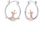 925 sterling silver ballerina hoop earrings women logo