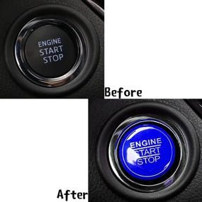 img 1 attached to Xotic Tech Engine Ignition Start Button Cover Trim Compatible With Lexus IS200T IS250 IS300 IS350 Is-F ES350 ES300H GS300 GS350 GS460 GS-F (Blue) 1