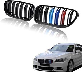 img 4 attached to 🚗 AvA Grille Grill 2Pcs for BMW 5 Series F10 F11 F18 M5 520i 523i 528i 530i 535i 550i - M-Color (2010-2016)