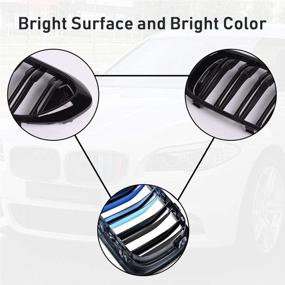img 2 attached to 🚗 AvA Grille Grill 2Pcs for BMW 5 Series F10 F11 F18 M5 520i 523i 528i 530i 535i 550i - M-Color (2010-2016)