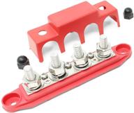 4 post power distribution block bus bar with cover - made in the usa - 250 amp rating - marine logo