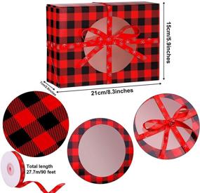 img 3 attached to 🎁 Aneco 12 Pack Red and Black Plaid Design Christmas Cookie Boxes - Elegant Treat Bags for Xmas Gift Giving, Candy, and Presentations - Ideal Christmas Decorations