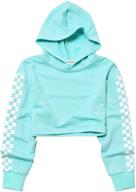 👧 girls leather plaid long sleeve crop top hoodie sweatershirts for kids логотип