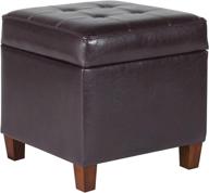 brown leatherette tufted square storage ottoman: homepop's stylish solution logo