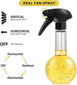 img 3 attached to 🥗 12 Oz Olive Oil Spray Bottle for Cooking, Air Fryer, BBQ, Salad, Kitchen Baking - Food-safe PETG Material, Oil Mister Dispenser for Roasting