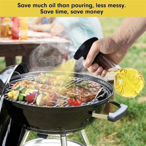 img 2 attached to 🥗 12 Oz Olive Oil Spray Bottle for Cooking, Air Fryer, BBQ, Salad, Kitchen Baking - Food-safe PETG Material, Oil Mister Dispenser for Roasting