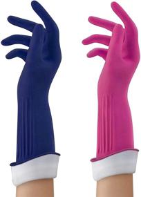 img 3 attached to 🧤 Discover the Versatile Playtex Living Combo Set: Purple and Blue Drip Catch Medium Latex Gloves, 2 CT