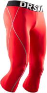 🏃 drskin men’s 3/4 compression pants tights leggings: sports baselayer for running, dry thermal heat - 1, 2 or 3 pack logo