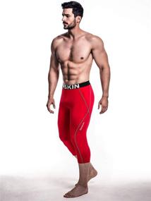 img 2 attached to 🏃 DRSKIN Men’s 3/4 Compression Pants Tights Leggings: Sports Baselayer for Running, Dry Thermal Heat - 1, 2 or 3 Pack