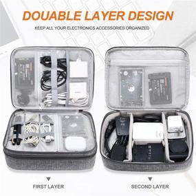 img 3 attached to Electronic Bag Travel Cable Accessories Bag Waterproof Double Layer Electronics Organizer Portable Storage Case For Cable