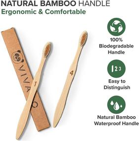 img 3 attached to 🌱 VIVAGO Biodegradable Bamboo Toothbrushes 10 Pack - Eco-Friendly, BPA Free, Soft Bristles, Compostable Natural Wooden Toothbrushes