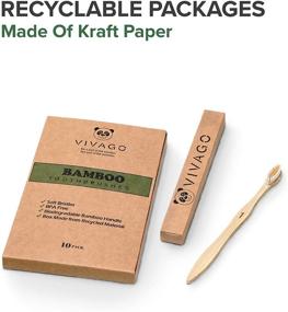 img 1 attached to 🌱 VIVAGO Biodegradable Bamboo Toothbrushes 10 Pack - Eco-Friendly, BPA Free, Soft Bristles, Compostable Natural Wooden Toothbrushes