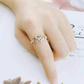 img 1 attached to 💍 Jude Jewelers Silver Rose Gold Heart Shaped Infinity Promise Anniversary Ring