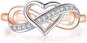 img 3 attached to 💍 Jude Jewelers Silver Rose Gold Heart Shaped Infinity Promise Anniversary Ring