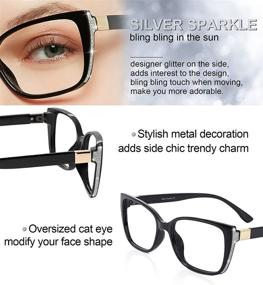 img 1 attached to MARE AZZURO Oversized Reading Designer Vision Care