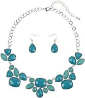 firstmeet shiny chunky bib necklace set: a stunning statement piece with matching earrings logo