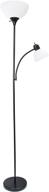 🏠 lf2000-blk simple designs home mother-daughter floor lamp with reading light, black, 71 x 20.47 x 11.35 inches logo
