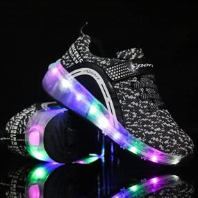 img 3 attached to Qneic Roller Shoes: Light Up Sneakers for Girls and Boys with Kid-Friendly Outdoor Skates