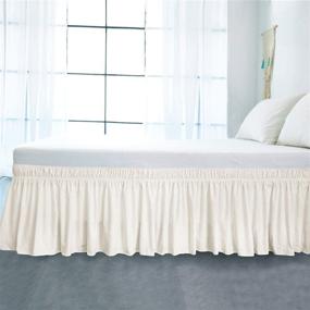 img 3 attached to 🛏️ Enhance Your Bedroom Décor with Obytex Wrap Around Bed Skirts - Stylish Elastic Dust Ruffle in Cream Yellow
