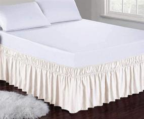 img 4 attached to 🛏️ Enhance Your Bedroom Décor with Obytex Wrap Around Bed Skirts - Stylish Elastic Dust Ruffle in Cream Yellow