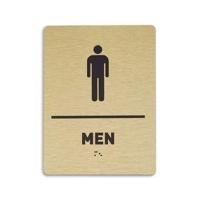 img 4 attached to Men Restroom Identification Sign - ADA Compliant Bathroom Sign Occupational Health & Safety Products