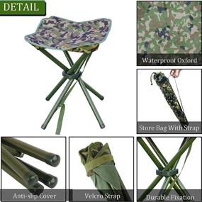 img 1 attached to 🪑 Portable Folding Stool Camping Chair - Lightweight, Compact, and Heavy Duty for Outdoor BBQ, Fishing, Hunting, Hiking, Travel, Garden - Camouflage Green