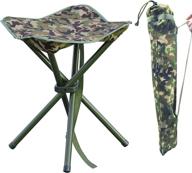 🪑 portable folding stool camping chair - lightweight, compact, and heavy duty for outdoor bbq, fishing, hunting, hiking, travel, garden - camouflage green логотип