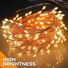 img 3 attached to 🌟 10FT Indoor String Lights Firecracker Lights - Waterproof, Plug in Christmas Wedding Party Bedroom Lights, Warm White - 200LED, 2 Pack