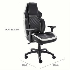 img 3 attached to 🎮 White Gaming Chair with Bluetooth Speakers, Built-in Mic & Push-Button Height Control - Amazon Basics Ergonomic