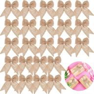 🎄 30-piece handmade burlap bows: perfect festive ornaments for christmas tree decoration, holiday parties, and special events logo