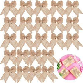 img 4 attached to 🎄 30-Piece Handmade Burlap Bows: Perfect Festive Ornaments for Christmas Tree Decoration, Holiday Parties, and Special Events