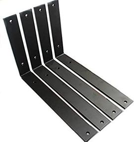 img 2 attached to 🔩 4-Pack of 12-inch x 8-inch x 1.5-inch Rustic Shelf Brackets | 5mm Thickness - Iron/Metal Industrial Decorative Shelving | Modern Support with Screws