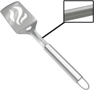 🔥 high-quality barbecue spatula with bottle opener - wide stainless steel grilling turner for burgers, steak & fish - heavy duty, 20% thicker - with large bbq grill handle - top-notch cooking utensil & accessory logo