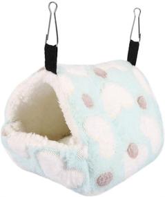 img 2 attached to 🐹 HEEPDD Winter Tent Plush Hammock for Small Animals - Polka Dot Heart Pattern Hanging Bed for Hamsters, Gerbils, Chinchillas, and More