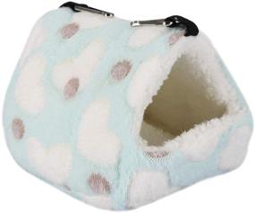 img 3 attached to 🐹 HEEPDD Winter Tent Plush Hammock for Small Animals - Polka Dot Heart Pattern Hanging Bed for Hamsters, Gerbils, Chinchillas, and More