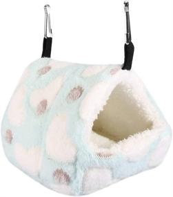 img 4 attached to 🐹 HEEPDD Winter Tent Plush Hammock for Small Animals - Polka Dot Heart Pattern Hanging Bed for Hamsters, Gerbils, Chinchillas, and More