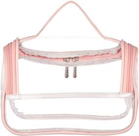 img 1 attached to Ultimate Heavy Duty Clear Cosmetic Bag - Waterproof Transparent Travel Makeup Toiletry Organizer Bag (Pink)