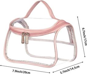 img 2 attached to Ultimate Heavy Duty Clear Cosmetic Bag - Waterproof Transparent Travel Makeup Toiletry Organizer Bag (Pink)